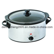 5.5L (6.25QT) Slow Cooker, Oval Shape Ceramic Pot, Stainless Steel